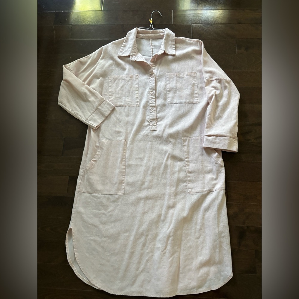 Linen dress soft pink